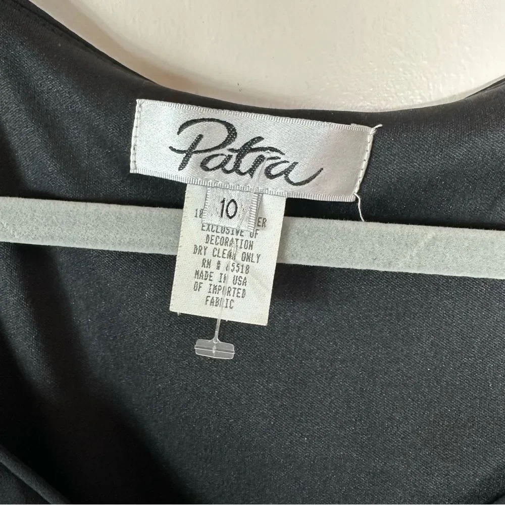 Patra Black Midi Dress with Rhinestone Details